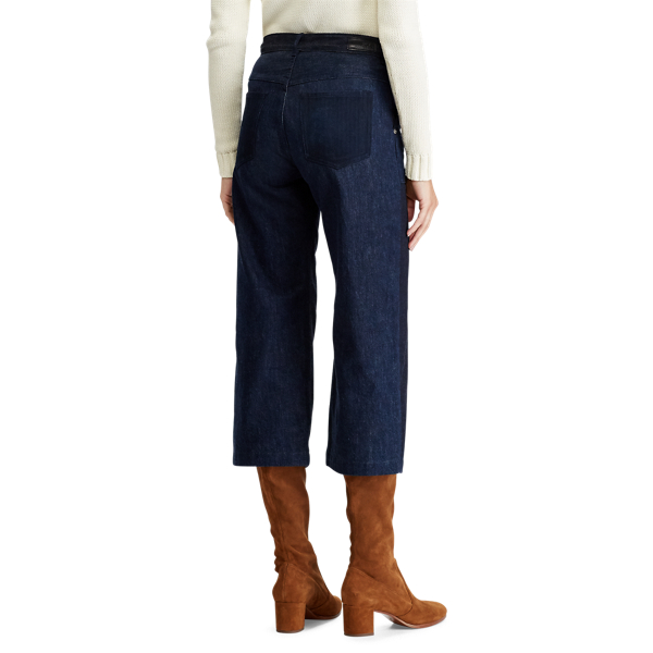 Jean pantacourt jambe large Polo Ralph Lauren en Indigo fonc&eacute; 6