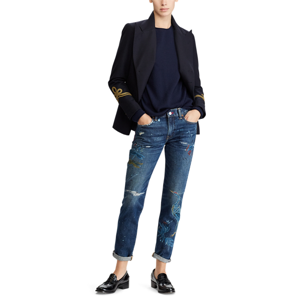 Cal&ccedil;as de ganga Slim Astor Polo Ralph Lauren em Azul 4