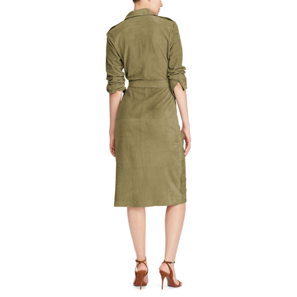 Belted Suede Shirtdress Polo Ralph Lauren em Green 4