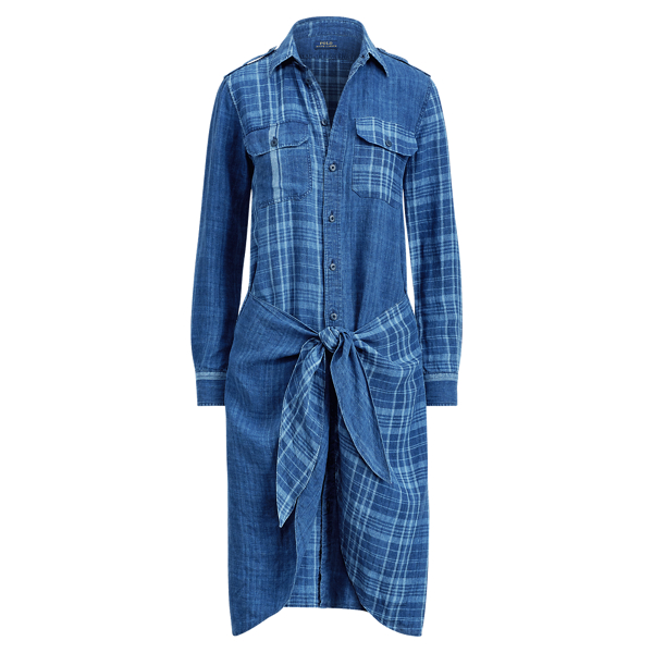 Robe-chemise &eacute;cossaise en lin Polo Ralph Lauren en 1