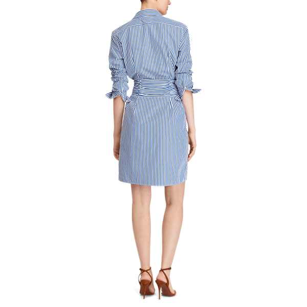 Royal Blue/White Belted Poplin Shirtdress Polo Ralph Lauren 4