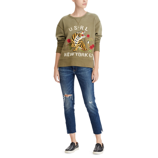 Green Embroidered Fleece Sweatshirt Polo Ralph Lauren 3