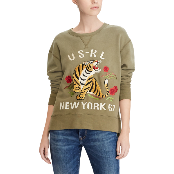 Green Embroidered Fleece Sweatshirt Polo Ralph Lauren 4