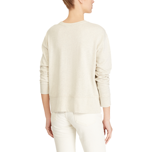 Cream French Terry Flag Sweatshirt Polo Ralph Lauren 5