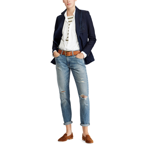 Blue Slim Denim Blazer Polo Ralph Lauren 4