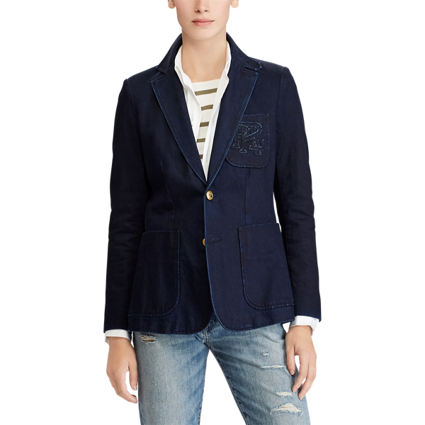 Blue Slim Denim Blazer Polo Ralph Lauren 5