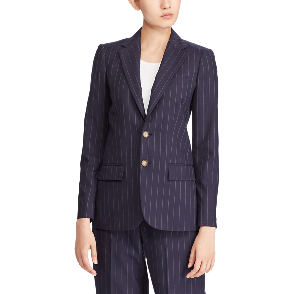 Navy Stripe Pinstripe Wool Jacket Polo Ralph Lauren 4