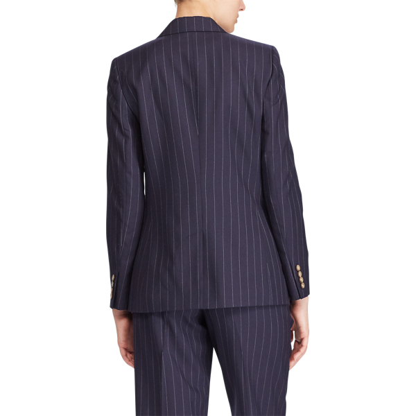 Navy Stripe Pinstripe Wool Jacket Polo Ralph Lauren 5