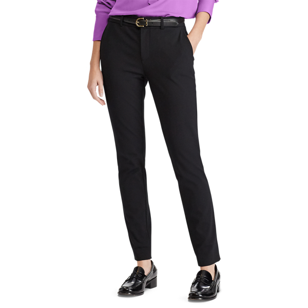 Black High-Rise Twill Straight Trouser Polo Ralph Lauren 4