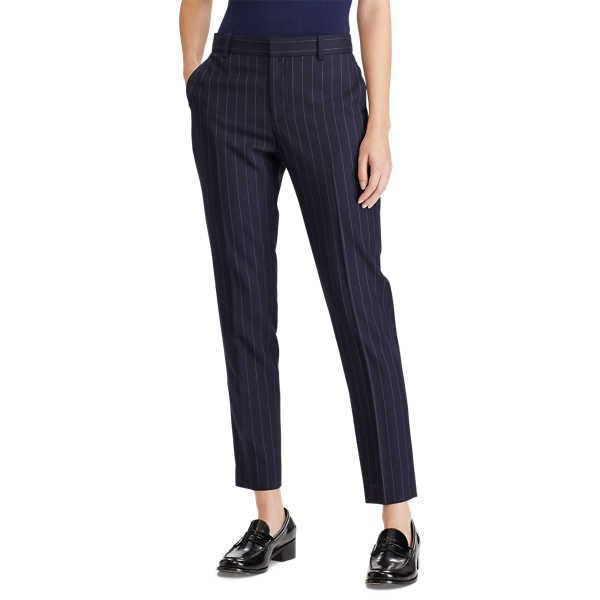 パンツ Ralph Lauren pinstripe slacks w36 NAVY Pinstripe Wool Straight Pant for Women | Ralph Lauren® PA