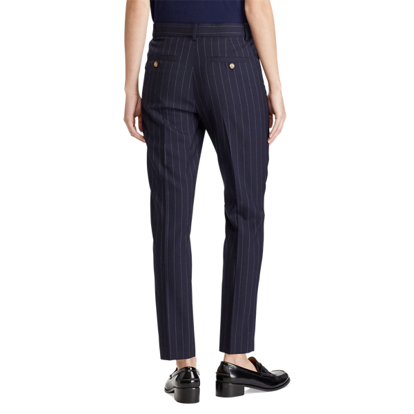 Navy Stripe Pinstripe Wool Straight Pant Polo Ralph Lauren 5