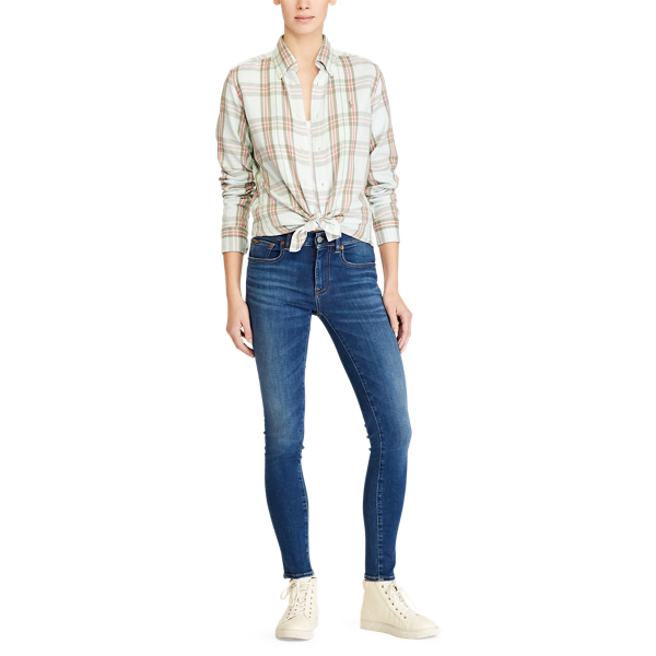 Chemise &eacute;cossaise en serg&eacute; de coton Polo Ralph Lauren en Motif &eacute;cossais vert clair 3