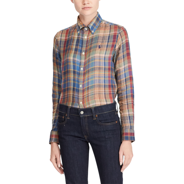 Classic Fit Plaid Linen Shirt Polo Ralph Lauren en Multi Plaid 4