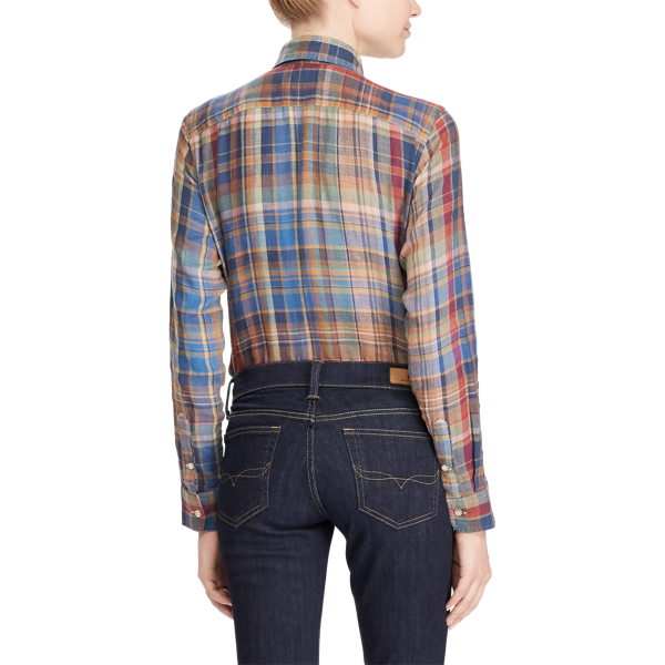 Classic Fit Plaid Linen Shirt Polo Ralph Lauren en Multi Plaid 5