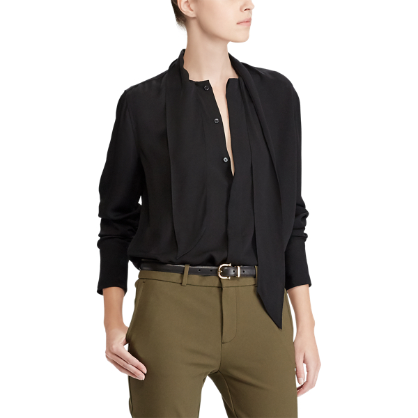 Bluse aus Seidengeorgette Polo Ralph Lauren in Schwarz 4