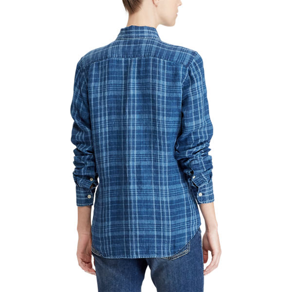 Kariertes Classic-Fit Leinenhemd Polo Ralph Lauren in Blau kariert 5