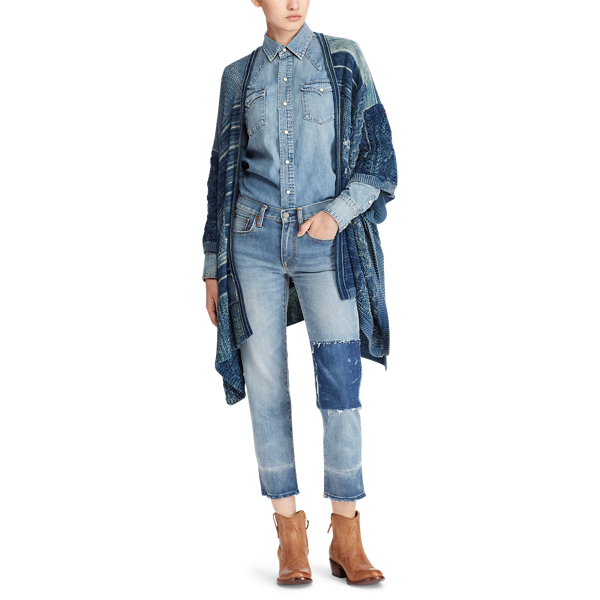 Blue Multi Patchwork Open-Front Cardigan Polo Ralph Lauren 2