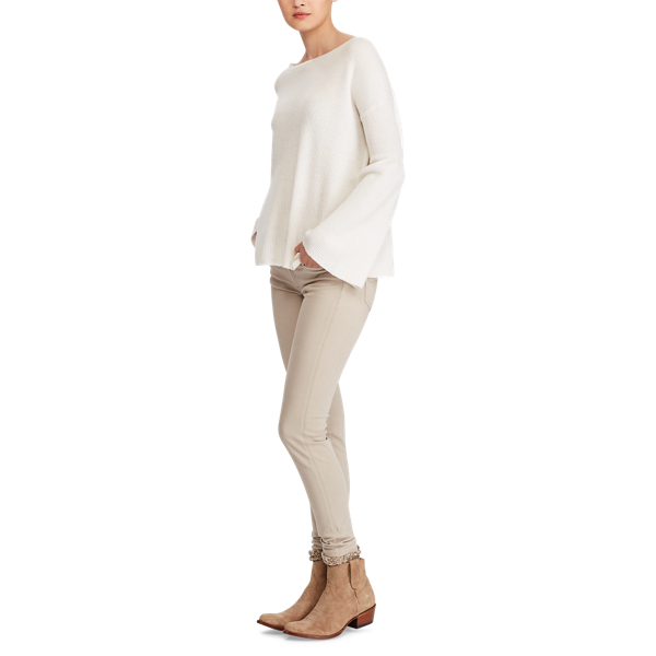 Pull en cachemire c&ocirc;tel&eacute; Polo Ralph Lauren en Cr&egrave;me 4