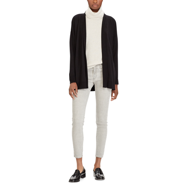 Black Fine-Gauge Open-Front Cardigan Polo Ralph Lauren 3