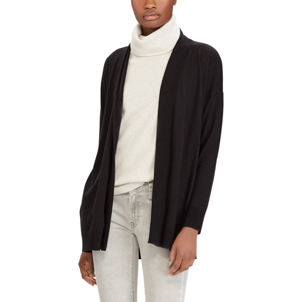 Black Fine-Gauge Open-Front Cardigan Polo Ralph Lauren 4
