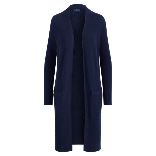 Wool-Blend Open-Front Cardigan