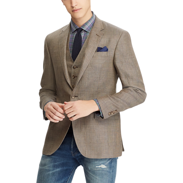 Brown/Tan Polo Glen Plaid Suit Jacket Polo Ralph Lauren 3