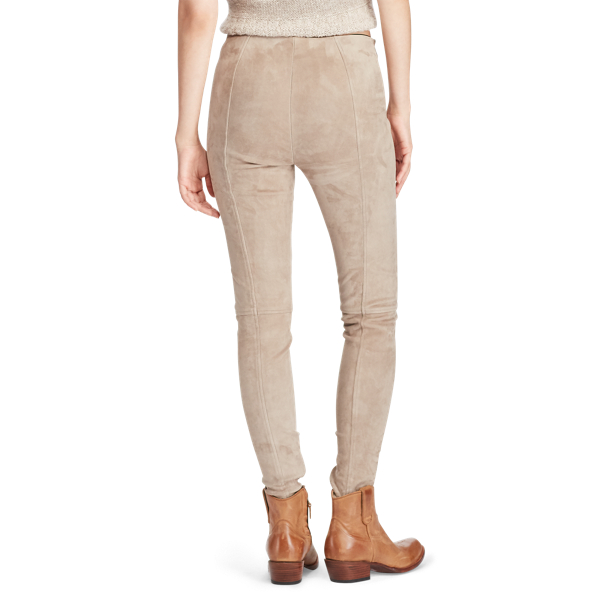 Dark Taupe Stretch Suede Skinny Pant Polo Ralph Lauren 5