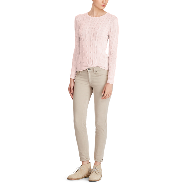 Pull en coton torsad&eacute; Polo Ralph Lauren en Rose p&acirc;le 3