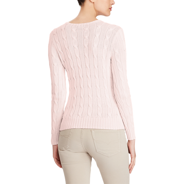 Pull en coton torsad&eacute; Polo Ralph Lauren en Rose p&acirc;le 5