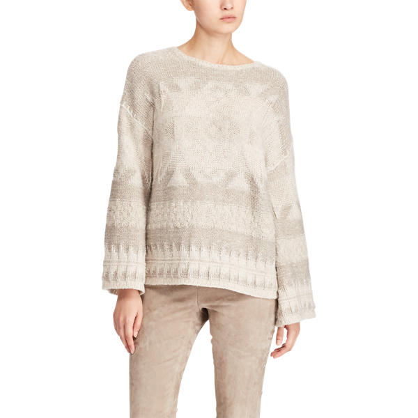 Tan Multi Southwestern Wool Sweater Polo Ralph Lauren 5