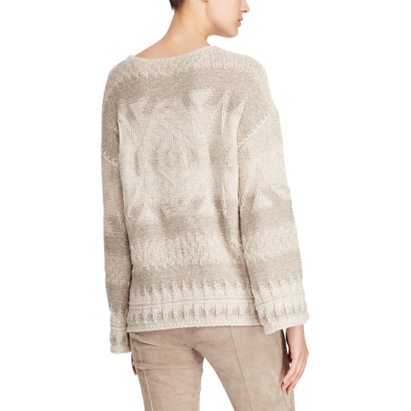 Tan Multi Southwestern Wool Sweater Polo Ralph Lauren 6