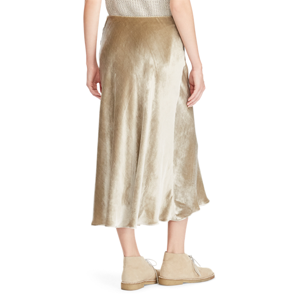 Desert Grey Flared Velvet Skirt Polo Ralph Lauren 6