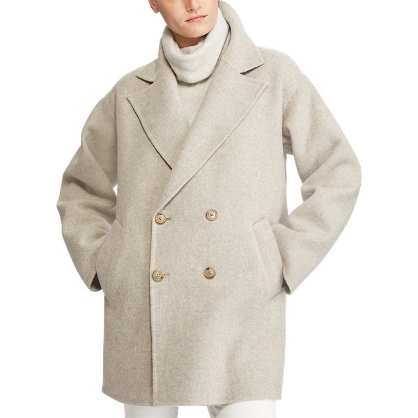 Zweireihiger Mantel mit Merinowolle Polo Ralph Lauren in Natur meliert 3