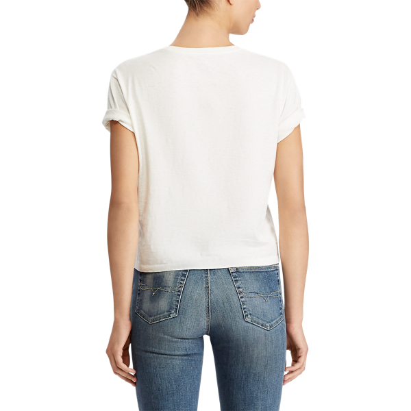 Nevis Cropped Polo Flag T-Shirt Polo Ralph Lauren 4