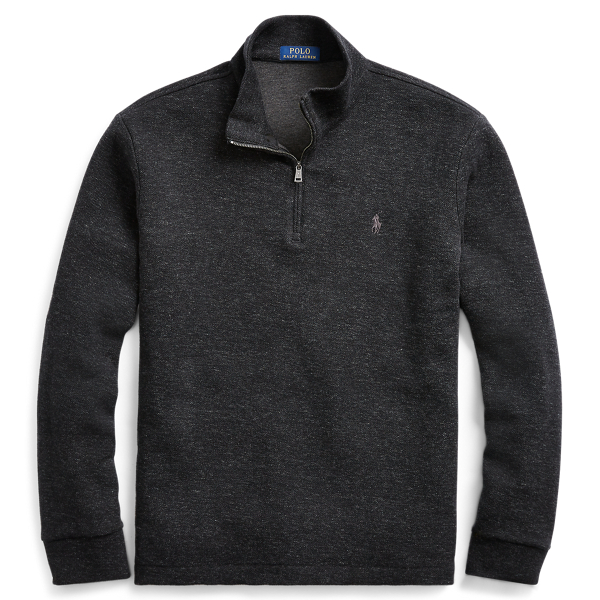 Black Hthr/Windsor Hthr Cotton-Blend Half-Zip Pullover Polo Ralph Lauren 1