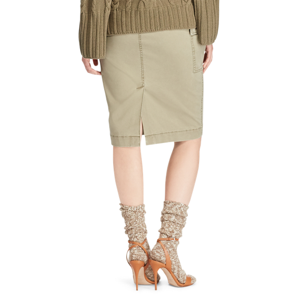 Basic Olive Stretch Twill Cargo Skirt Polo Ralph Lauren 4