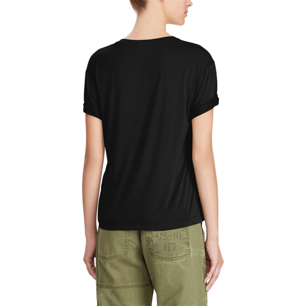 Black Jersey V-Neck T-Shirt Polo Ralph Lauren 4