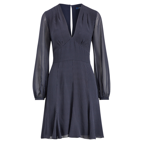 Robe en soie &agrave; imprim&eacute; losanges Polo Ralph Lauren en 1