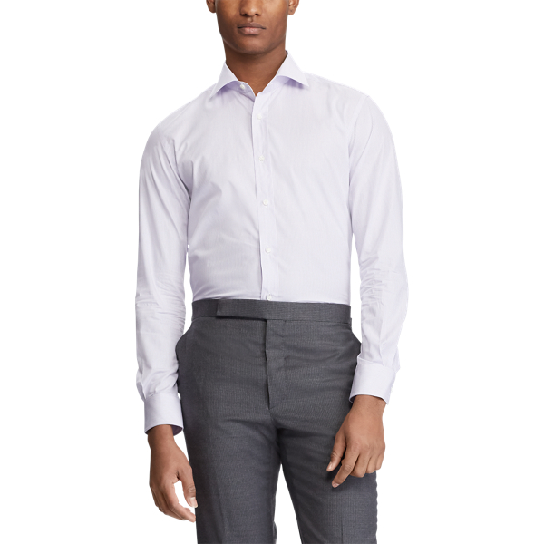 Lavender And White Striped Twill Shirt Purple Label 4