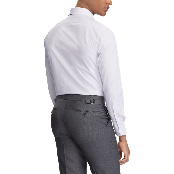 Lavender And White Striped Twill Shirt Purple Label 5