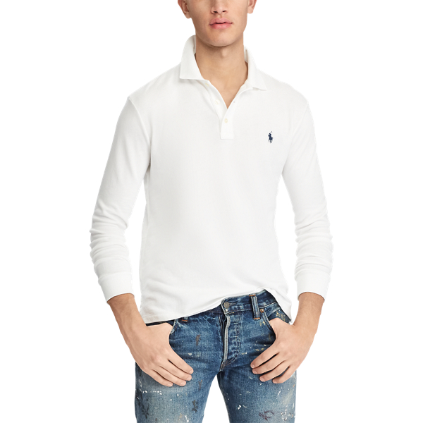 White Cotton Long-Sleeve Polo Shirt Polo Ralph Lauren 4