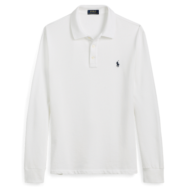 White Cotton Long-Sleeve Polo Shirt Polo Ralph Lauren 2