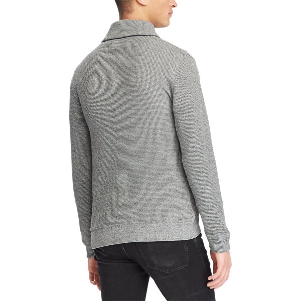 Dark Vintage Heather Waffle-Knit Cotton Cardigan Polo Ralph Lauren 4