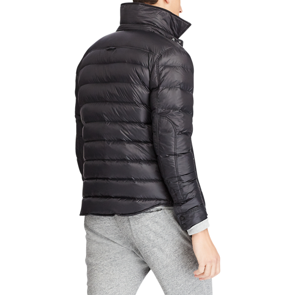 Black Quilted Down Shirt Jacket Polo Ralph Lauren 6