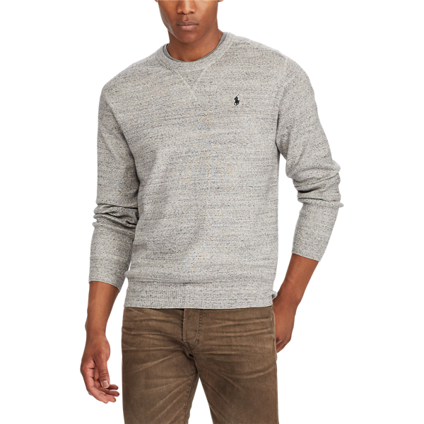 Iceberg Grey Heather Cotton Crewneck Sweater Polo Ralph Lauren 3