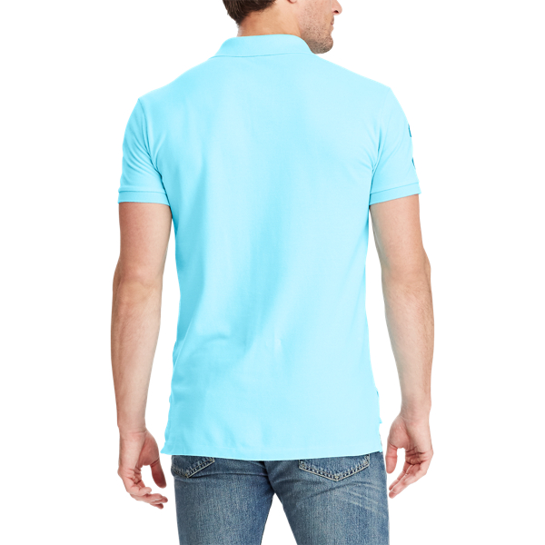 Hammond Blue Custom Slim Fit Mesh Polo Polo Ralph Lauren 4