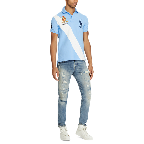 Chatham Blue Custom Slim Fit Mesh Polo Polo Ralph Lauren 2