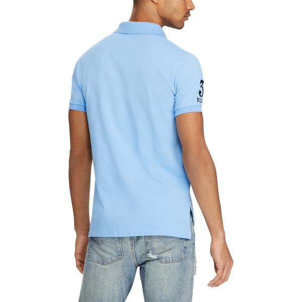 Chatham Blue Custom Slim Fit Mesh Polo Polo Ralph Lauren 4