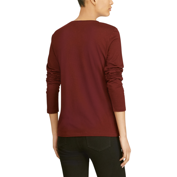 Red Sangria Microstud Long-Sleeve T-Shirt Lauren 4