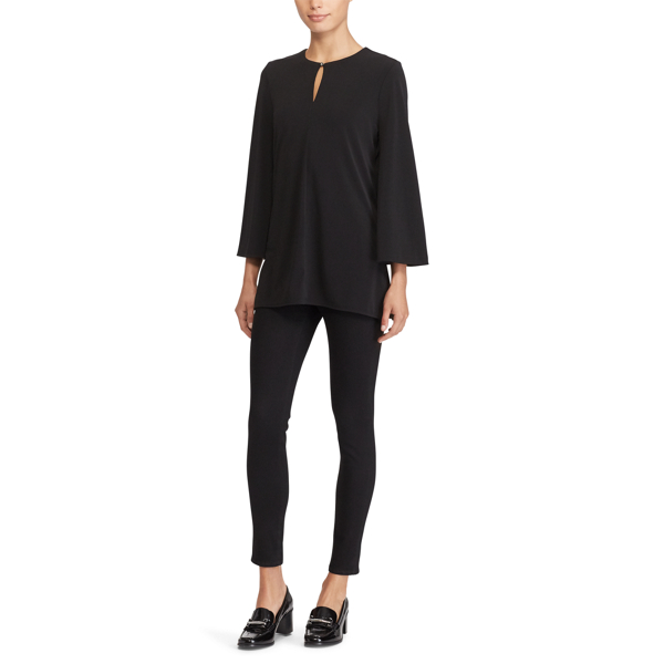 Polo Black Keyhole Jersey Top Lauren 2
